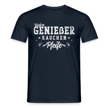 Pfeife Wahre genießer rauchen Pfeife - Männer T-Shirt - Navy - Vorne - AI Model Male 178 light (178cm)