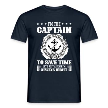Bootfahren für ein Bootsfächerbootfahren - Männer T-Shirt - Navy - Vorne - AI Model Male 178 light (178cm)