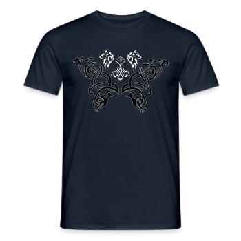 Nordic Thor Wolf Drachen Tribal - Männer T-Shirt - Navy - Vorne - AI Model Male 178 light (178cm)