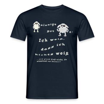 Ich weiß, dass ich nichts weiß. Schaf-sinniges - Männer T-Shirt - Navy - Vorne - AI Model Male 178 light (178cm)