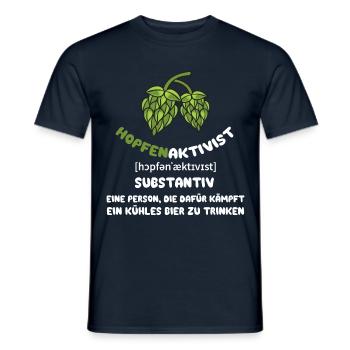 Hopfenaktivist Eine Person die für ihr kühles Bier - Männer T-Shirt - Navy - Vorne - AI Model Male 178 light (178cm)