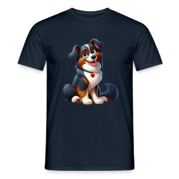 Border Collie 3 - Männer T-Shirt - Navy - Vorne - AI Model Male 178 light (178cm)