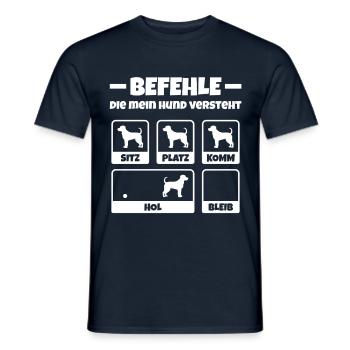 Befehle Die Mein Hund Versteht Spruch Hunde Lustig - Männer T-Shirt - Navy - Vorne - AI Model Male 178 light (178cm)