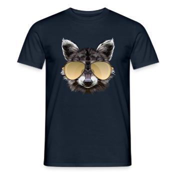 Raccoon with sunglasses - Men's T-Shirt - navy - Front - AI Model Male 178 light (178cm)