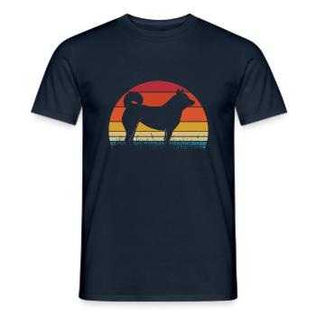 Shiba Inu Retro - Men's T-Shirt - navy - Front - AI Model Male 178 light (178cm)