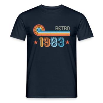 Retro 1983 - Men's T-Shirt - navy - Front - AI Model Male 178 light (178cm)