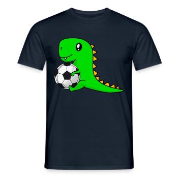 Dinosaurs with football - Men's T-Shirt - navy - Front - AI Model Male 178 light (178cm)