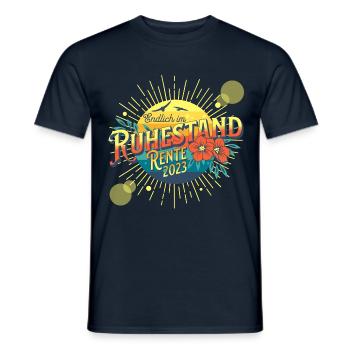 Ruhestand 2023 Rente 2023 Rentnerin Rentner 2023 - Männer T-Shirt - Navy - Vorne - AI Model Male 178 light (178cm)