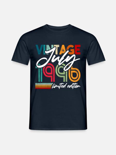 Vintage geboren Juli 1996 Geburtstag Juli 1996 - Männer T-Shirt - Navy