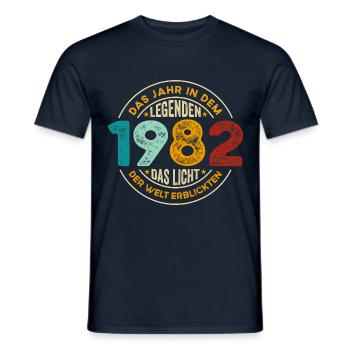 Geburtstag Legenden 1982 Jahrgang 1982 Geschenk - Männer T-Shirt - Navy - Vorne - AI Model Male 178 light (178cm)