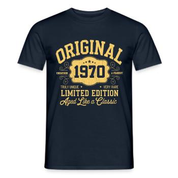 Original 1970's - Birthday 1970's Classic Edition - Men's T-Shirt - navy - Front - AI Model Male 178 light (178cm)