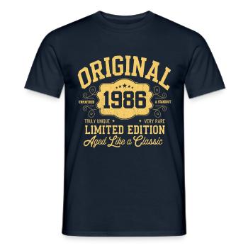 Original 1986 - Birthday 1986 Classic Edition - Men's T-Shirt - navy - Front - AI Model Male 178 light (178cm)