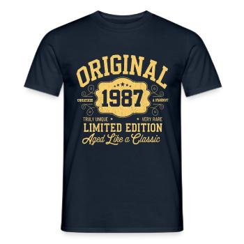 Original 1987 - Anniversaire 1987 Édition Classique - T-shirt homme - marine - Devant - AI Model Male 178 light (178cm)