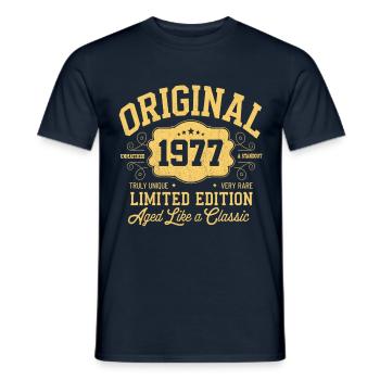 Original 1977 - Birthday 1977 Classic Edition - Men's T-Shirt - navy - Front - AI Model Male 178 light (178cm)