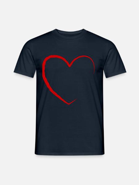 rotes Herz Symbol Liebe love - Männer T-Shirt - Navy