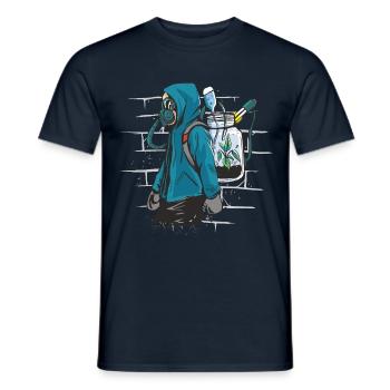 Graphique éco-conservation environnementaliste du Jour de la Terre - T-shirt homme - marine - Devant - AI Model Male 178 light (178cm)