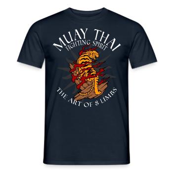 Esprit de combat Muay Thai - T-shirt homme - marine - Devant - AI Model Male 178 light (178cm)