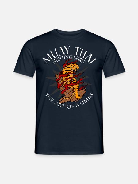 Muay Thai Fighting Spirit - Männer T-Shirt - Navy