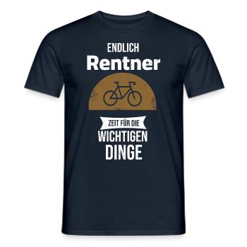 Rentner mit Fahrrad - Endlich Rentner - Männer T-Shirt - Navy - Vorne - AI Model Male 178 light (178cm)