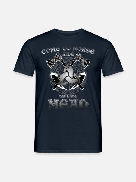 Vi har mjød, viking, norrønt, nordisk, ordtak - T-skjorte herre - marine