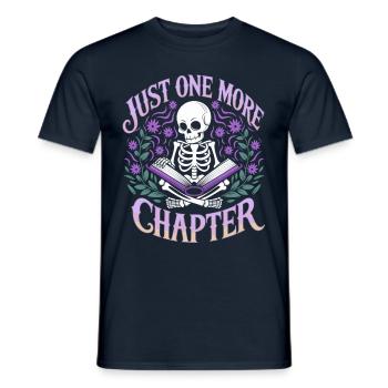 Just One More Chapter – Lesesucht Skelett Design - Männer T-Shirt - Navy - Vorne - AI Model Male 178 light (178cm)