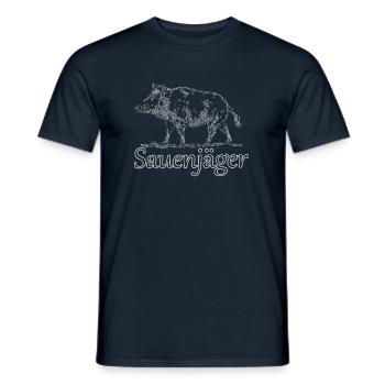 Jäger Wildschwein - Männer T-Shirt - Navy - Vorne - AI Model Male 178 light (178cm)