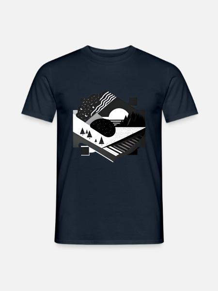 Collage Modern-Stil/ Landschaft - Männer T-Shirt - Navy