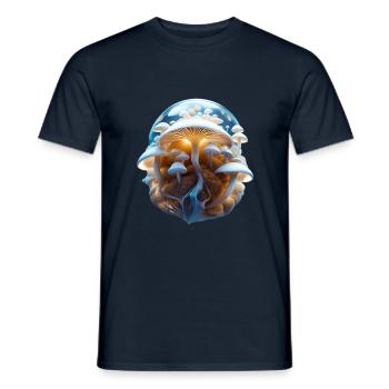 Champignons - Champignons magiques - T-shirt homme - marine - Devant - AI Model Male 178 light (178cm)