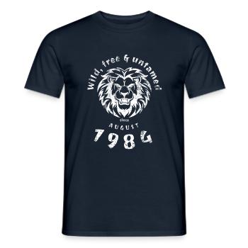40. Geburtstag Wild, free & untamed since 08/1984 - Männer T-Shirt - Navy - Vorne - AI Model Male 178 light (178cm)