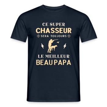 Meilleur Super Beau Papa Chasseur Chasse - T-shirt homme - marine - Devant - AI Model Male 178 light (178cm)
