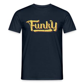 Funky Retro - Männer T-Shirt - Navy - Vorne - AI Model Male 178 light (178cm)