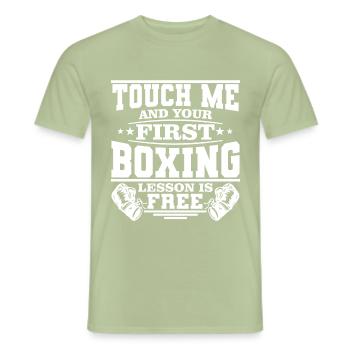 Boxen Boxing Spruch Geschenk - Männer T-Shirt - Sage - Vorne - AI Model Male 178 light (178cm)