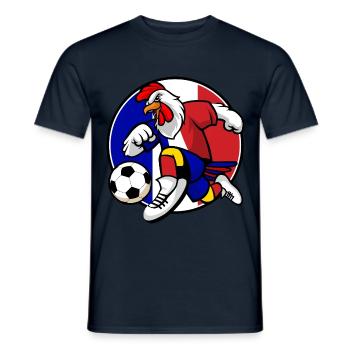 Frankreich Hahn Fußball Fan - Männer T-Shirt - Navy - Vorne - AI Model Male 178 light (178cm)