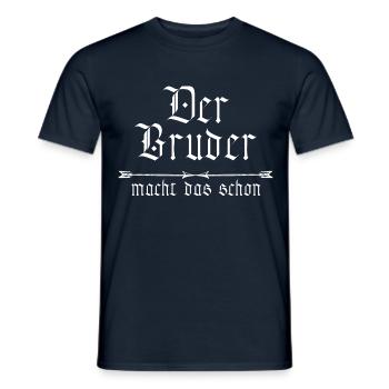 the brother is already doing it - Men's T-Shirt - navy - Front - AI Model Male 178 light (178cm)