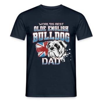 English Bulldog Papa Bulldog Daddy Gift - Men's T-Shirt - navy - Front - AI Model Male 178 light (178cm)