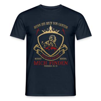 Jesus Christus - Jeremia 29,13 - Christlich - Männer T-Shirt - Navy - Vorne - AI Model Male 178 light (178cm)