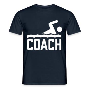 Swimming Coach Swimming Instructor Swimming Swimming Course - Men's T-Shirt - navy - Front - AI Model Male 178 light (178cm)