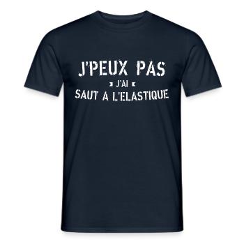 J peux pas j ai saut à l élastique - T-shirt homme - marine - Devant - AI Model Male 178 light (178cm)