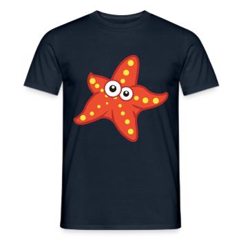 Cartoon-Seestern in Rot auf T-Shirts - Männer T-Shirt - Navy - Vorne - AI Model Male 178 light (178cm)