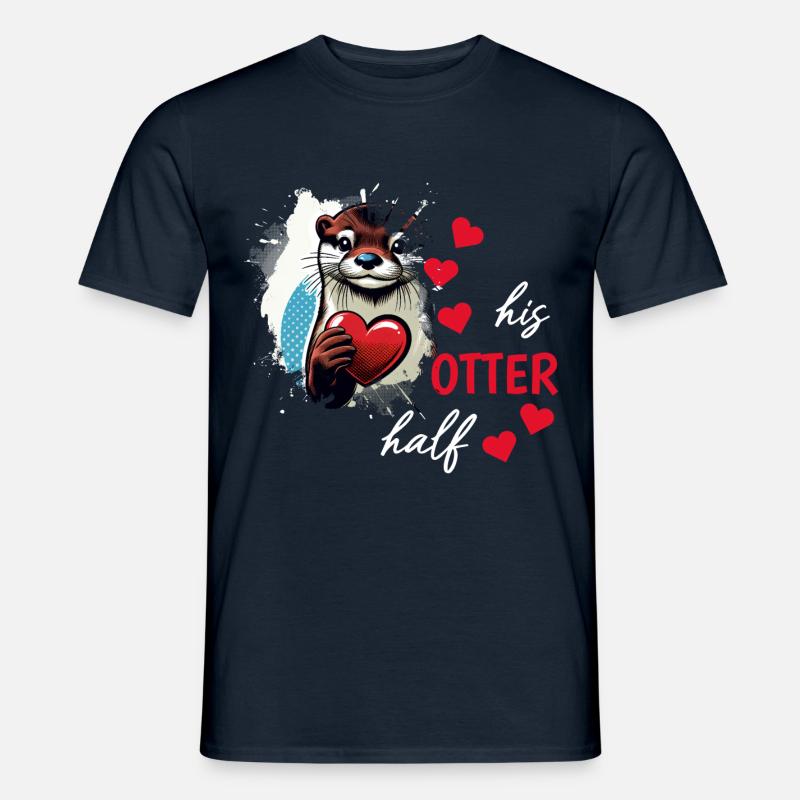 Otter half liebe geschenk - Männer T-Shirt - Navy