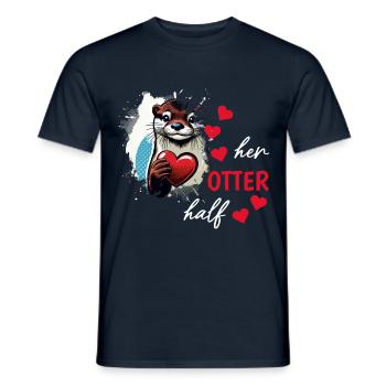 Otter half liebe geschenk - Männer T-Shirt - Navy - Vorne - AI Model Male 178 light (178cm)
