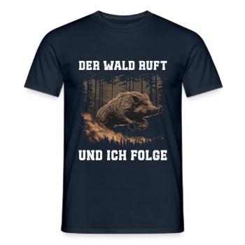 The forest calls hunters - Men's T-Shirt - navy - Front - AI Model Male 178 light (178cm)