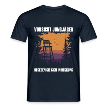 Beware of young hunters - Men's T-Shirt - navy - Front - AI Model Male 178 light (178cm)