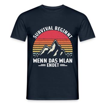 Bushcrafting Equipment Outdoor Survival - Men's T-Shirt - navy - Front - AI Model Male 178 light (178cm)