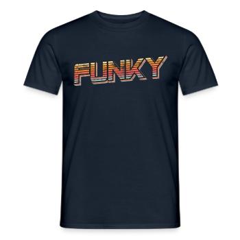 Funky Vintage Retro - Männer T-Shirt - Navy - Vorne - AI Model Male 178 light (178cm)