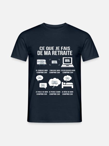 T-shirt humour retraite camping-car Vie retraité - T-shirt homme - marine