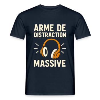 Arme de Distraction Massive – Casque Audio - T-shirt homme - marine - Devant - AI Model Male 178 light (178cm)