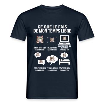Ce que je fais de mon temps libre Ragamuffin - T-shirt homme - marine - Devant - AI Model Male 178 light (178cm)