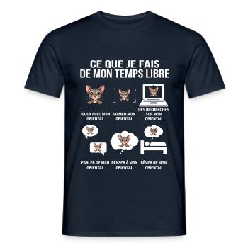 Ce que je fais de mon temps libre Oriental - T-shirt homme - marine - Devant - AI Model Male 178 light (178cm)