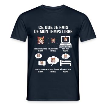 Ce que je fais de mon temps libre manx - T-shirt homme - marine - Devant - AI Model Male 178 light (178cm)